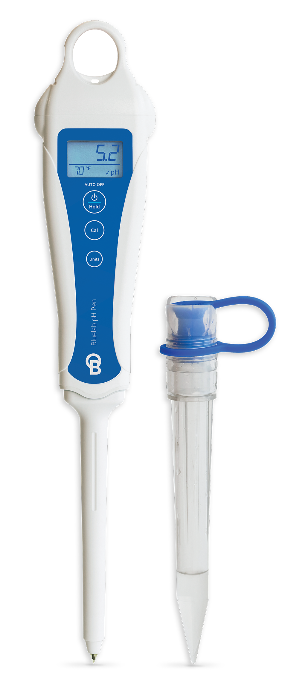 Bluelab Soil pH Pen digital meter for measuring pH and temperature in soil, coco coir, rockwool, and nutrient solutions.