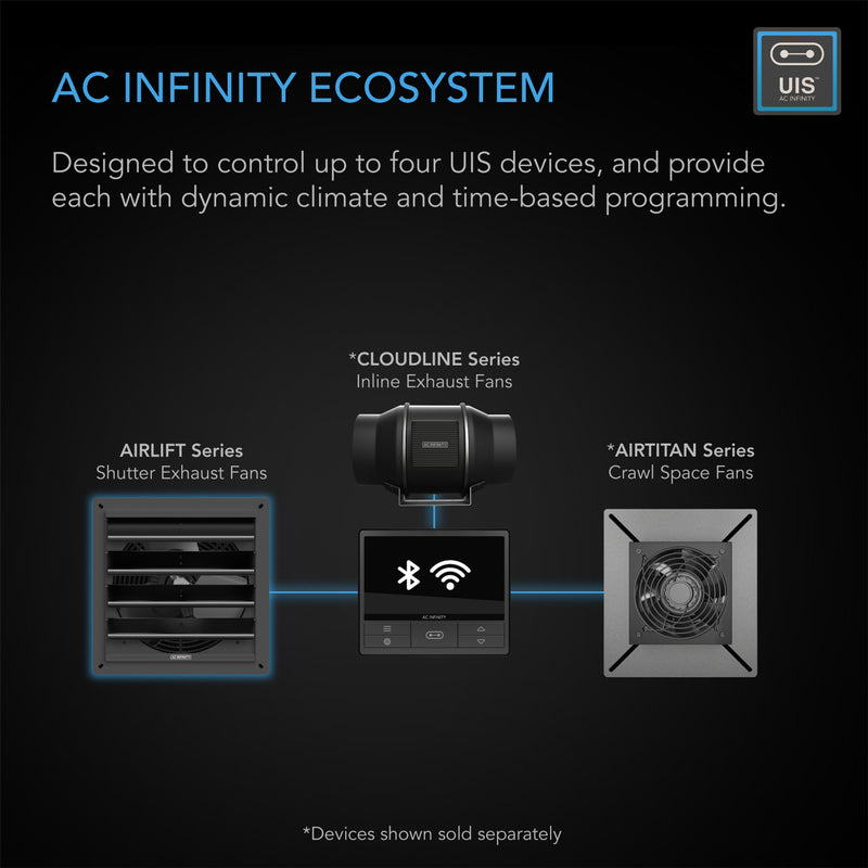 AC Infinity - Airlift T10 - Shutter Exhaust Ventilation Fan 10 Inch + Controller