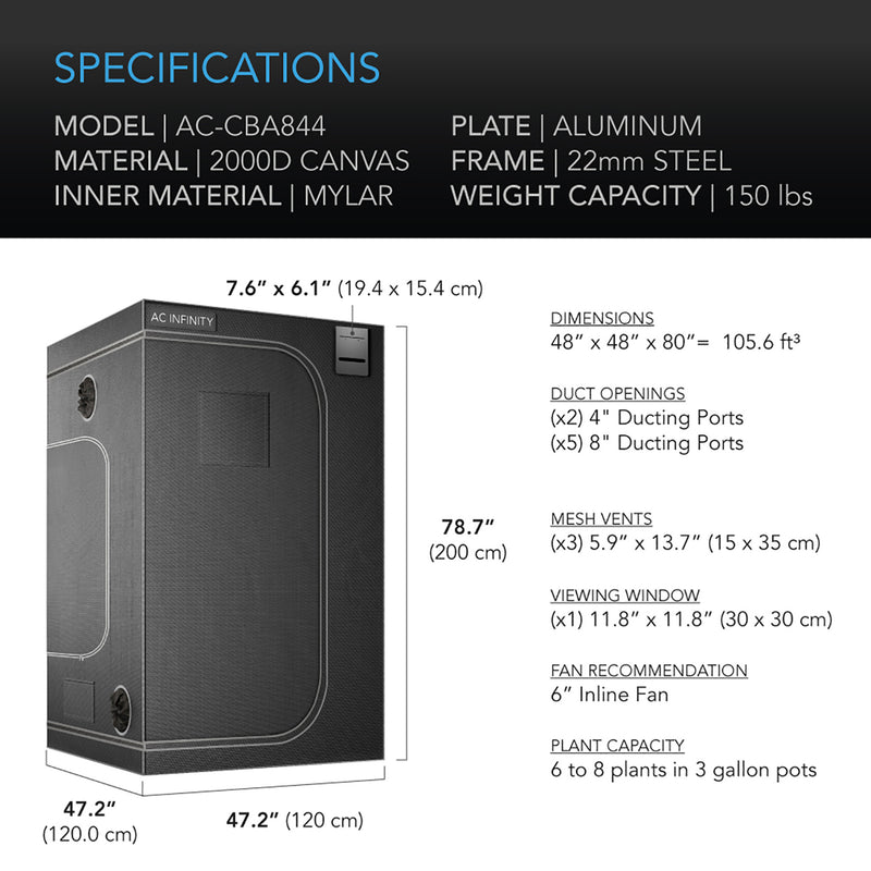 AC Infinity CLOUDLAB 844 - Advance Grow Tent 4x4