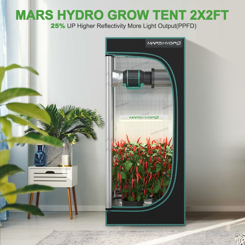 Mars Hydro 2' x 2' Complete Grow Tent Kit with TS 600 LED Grow Light