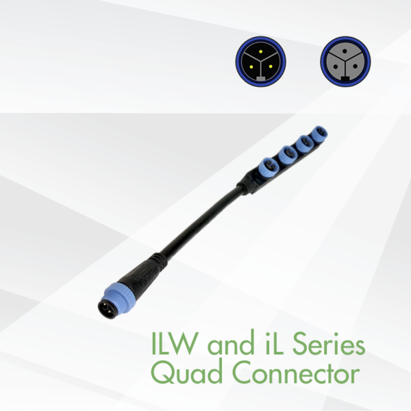 Iluminar | LED IP67 Cord Set for ILW and iL23, iL47, iL63 Quad Connector
