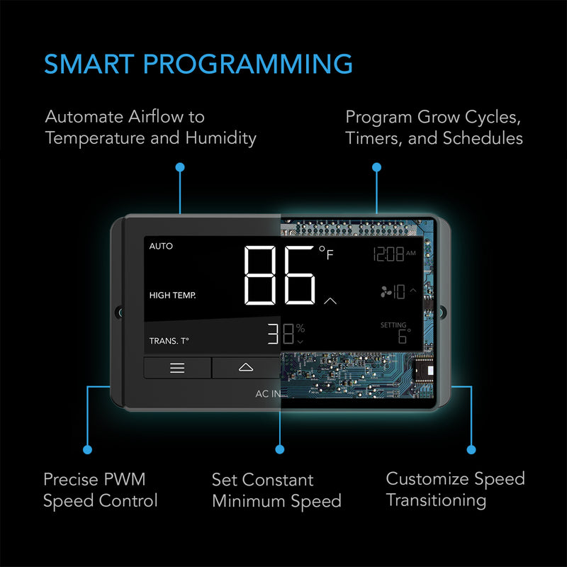 AC Infinity | CONTROLLER 67, Temperature and Humidity Fan Controller, with Scheduling, Cycles, Dynamic Speed, Data App