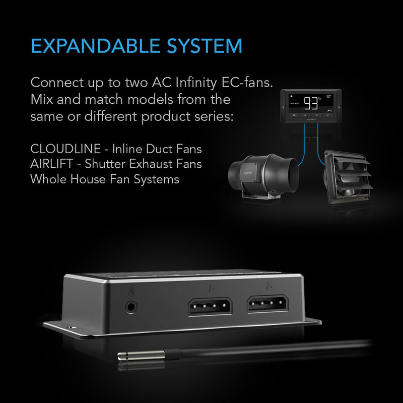 AC Infinity | CONTROLLER 67, Temperature and Humidity Fan Controller, with Scheduling, Cycles, Dynamic Speed, Data App