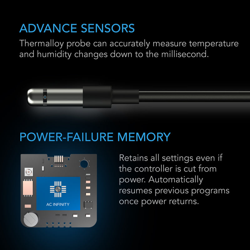 AC Infinity | CONTROLLER 67, Temperature and Humidity Fan Controller, with Scheduling, Cycles, Dynamic Speed, Data App