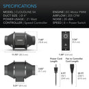 AC Infinity CLOUDLINE PRO S4 - 4" Inline Duct Fan with Speed Controller